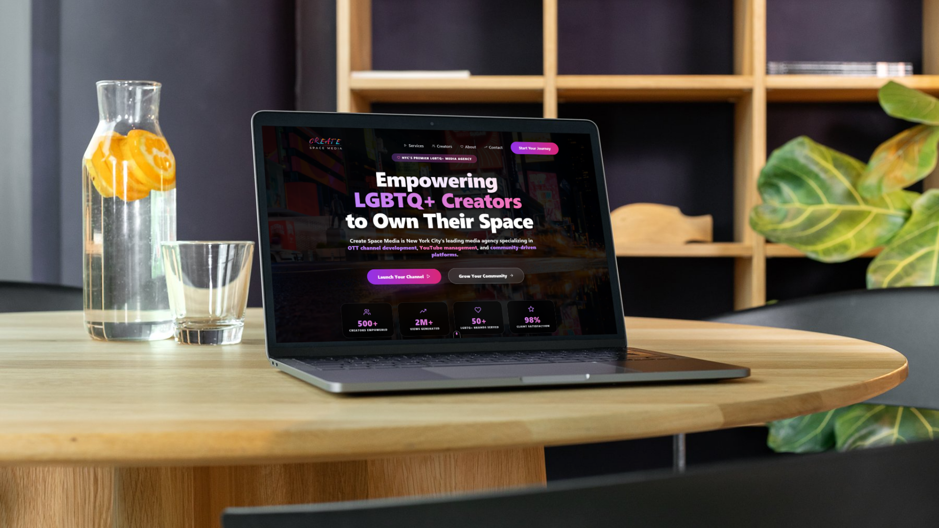 Custom web design project displayed on a device